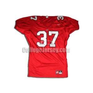  Red No. 37 Game Used Miami Ohio Nike Football Jersey (SIZE 