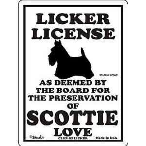  Scottie Licker License Sign Patio, Lawn & Garden