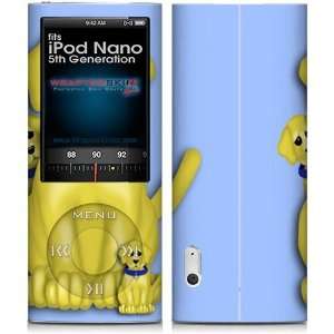 iPod Nano 5G Skin   Puppy Dogs on Blue Skin and Screen Protector Kit 