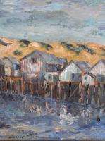 Original Framed Oil Painting Listed California Coast Monterey Bay 