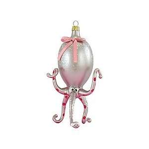  Octopus with Bow Glass Ornament