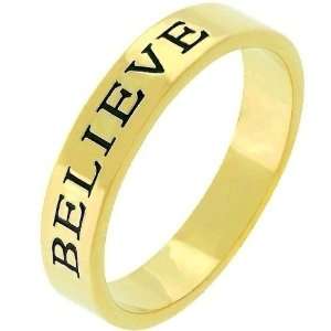  14k Yellow Gold Plated Eternity Believe Band Ring Size 6 Jewelry