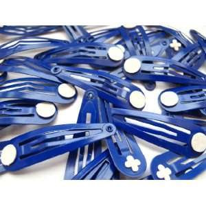  40 Blue Snap Hair Clips with Pad 50mm/2 inches Everything 