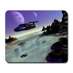   Mouse Pad Mat Computer Planet Future Airplane 