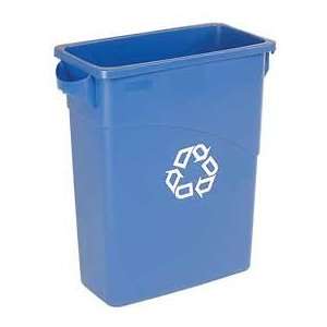   16 Gallon Rubbermaid Recycling Slim Container   Blue