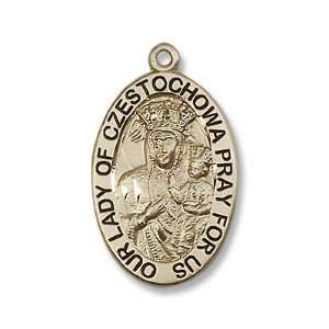  14K Gold Our Lady of Czestochowa Medal Jewelry