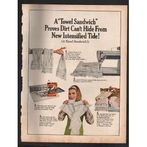 1967 Advertisement Tide Detergent Towel Sandwich 