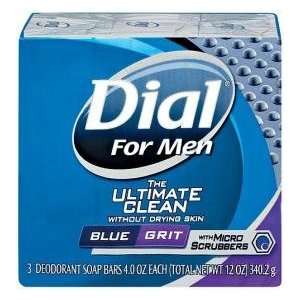  Dial For Men Ultimate Clean Bar Soap Blue Grit 3x4oz 