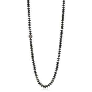   Thaleia Faceted Black Spinel with Pave Diamond Bead Necklace Jewelry