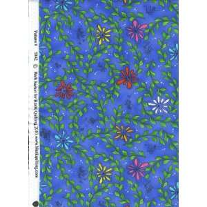Barb Sackel Blank Quilting Ibiza Collection Bright Flowers 5842 Blue 