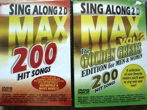 400 Karaoke Hit SONGS Sing Along 2D MAX Vol 1 2 SEALED  