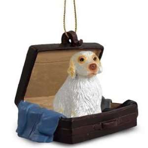 Clumber Spaniel in Suitcase Christmas Ornament