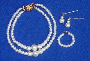 Double Pearl Jewelry w/14K Miss Revlon Cissy Dollikin  