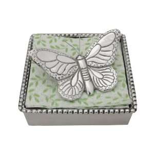  Vivaz Pearls Napkin Box Set, Butterfly, Recycled Aluminum 