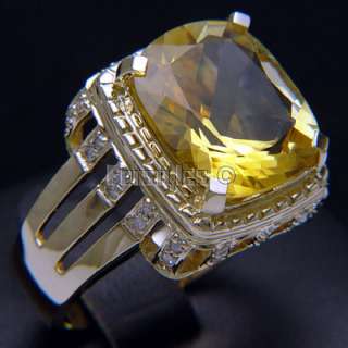 New Citrine Diamonds 14k Solid Gold Mens Ring r00053  
