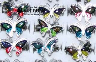 Lots 100pcs Butterfly Colour Changable Prom Mystical Mood Ring For 