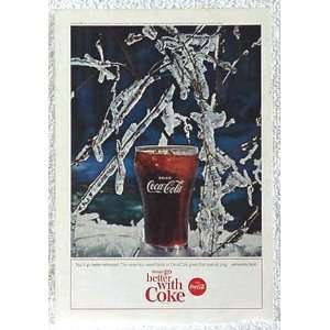  1964 Coke Coca Cola Glass Iced Tree Print Ad
