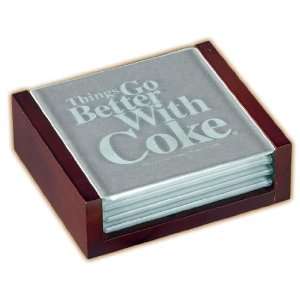  Coke Things Go Better With Coke Glass Coasters Gift Set 