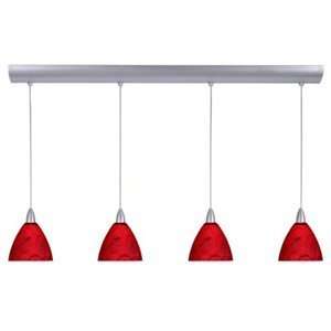   / Modern Four Light Pendant with Magma Glass fro