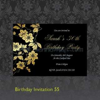 Personalised Birthday Invitations *FREE DRAFT* ANY AGE  