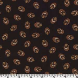  45 Wide Lotta Latte Ovals Coffee Black Fabric By The 