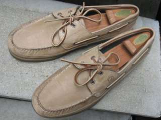 Sperry Used Tan Beige Top Siders Boat Shoes 11.5  