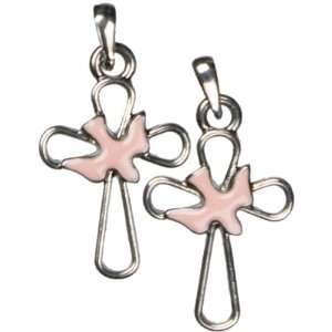  Silver Dove Cross Metal Charms, 2 Pack   911322 Patio 