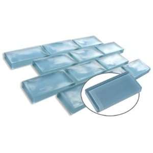 Glass Subway Tiles   Reflective Dimensions Spring Blue 1 x 2 Brick 