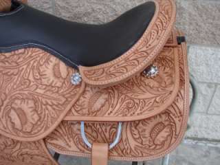   OIL WESTERN horse REINER FULLY TOOLED SADDLE TRAIL SHOW 4PC SET  