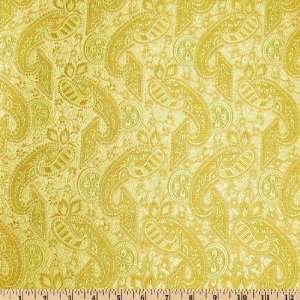  29 Wide Chinese Silk Brocade Paisley Tan Fabric By The 