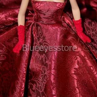   Handmade Wedding Dress Party Clothes gown Lot For Barbie Doll Red01
