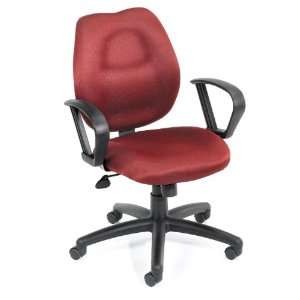  BOSS BURGUNDY TASK CHAIR W/LOOP ARMS   Delivered Office 