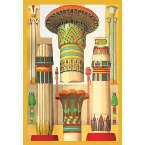  Egyptian Columns 12x18 Giclee on canvas