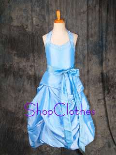 169 Blue Pageant Party dress Flower girl dress SZ 8  