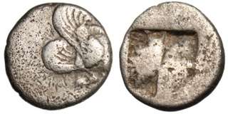   Klazomenai AR Obol Winged Boar & Incuse Authentic Greek Coin  