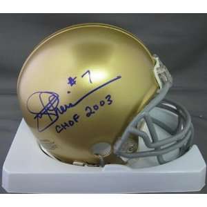 Joe Theismann Signed Mini Helmet   Notre Dame W chof   Autographed NFL 