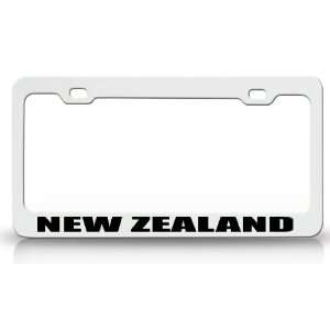 NEW ZEALAND Country Steel Auto License Plate Frame Tag Holder White 