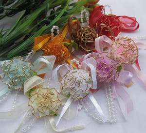 100/24pcs UPick Organza Ribbon Flower Bows Appliques wedding Craft Lot 