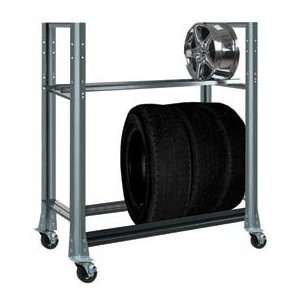  2 Tier Tire Cart  54 3/4w X 25 5/8d X 62h Sebring Grey 