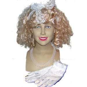  80s Madonna Fancy Dress Wig, Beads & Gloves Kit Toys 