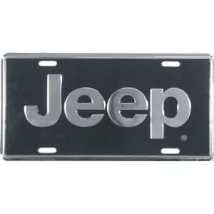  Jeep Chrome on Black License Plate 