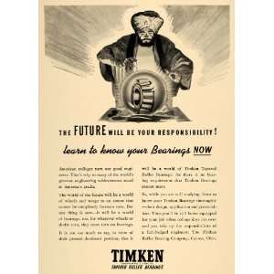  1943 Ad Timken Roller Bearing Co. Tapered OH Magician 