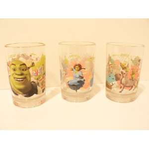  SHREK Set of 3 Collectible Glasses (Shrek, Fiona, Donkey 