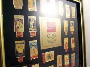 Huge Coke a Cola Collectors Boxed Summer Olympic Games Rare Framed Pin 