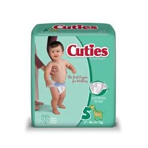  Cuties Baby Diapers, Size 5, 27+ Lbs. 108/case Baby