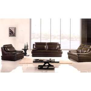    3pc Contemporary Modern Leather Sofa Set #AM 201 DB