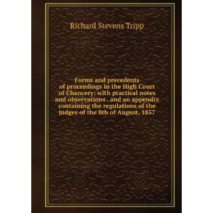   of the 8th of August, 1857 Richard Stevens Tripp  Books