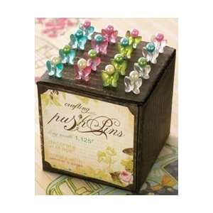  Websters Pages Long Needle Push Pins 1.125 In Paper Cube 