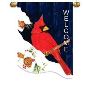 Winter Cardinal Welcome Garden Flag Banner 13 X 18 Patio 