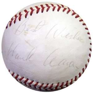 Hank Aaron Autographed Ball   Best Wishes MacGregor PSA DNA #J49231 